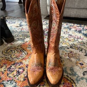 Corkys Tan Western Embroidered Knee-High Boots